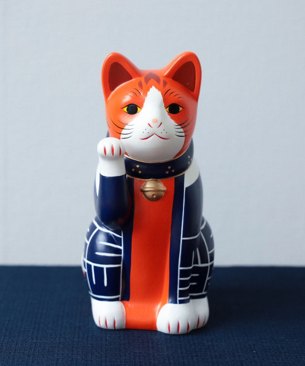 【別注】中外陶園 / お祭り 招き猫 右手 5号 ※商品の色味は白背景商品単体で撮影した画像をご参照ください。