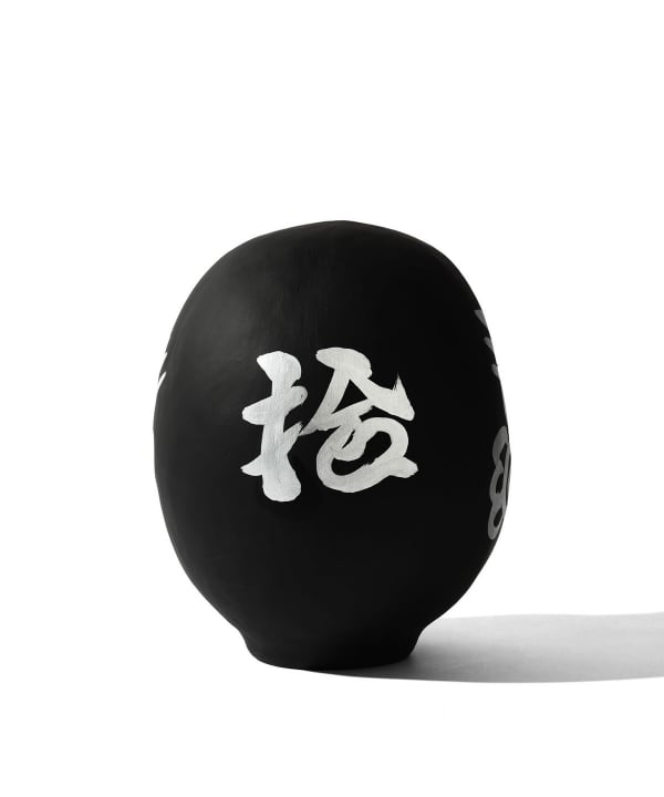 【別注】白河だるま総本舗 / 美異夢素日本 髭文字 だるま 墨黒 25cm