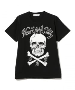 GxBxT × Chris Garver / CROSS BONES NYC SKULL T-shirt