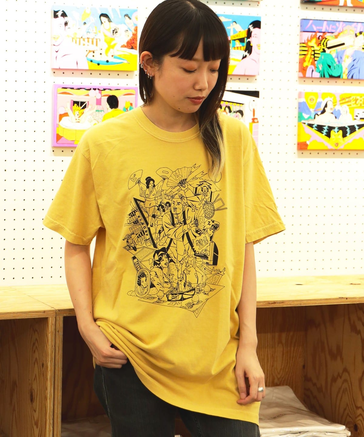 松田光市 / メガロポリス Tee shirt Tシャツ・カットソー MEN MUSTARD M 松田光市 / メガロポリス Tee shirt Tシャツ・カットソー MEN MUSTARD M