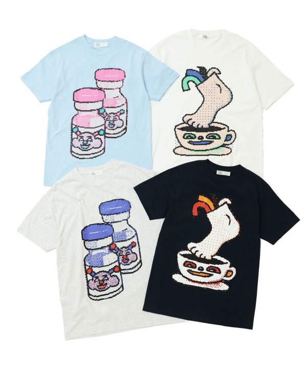 かこまき / アチチ片足コーヒー T-Shirt 複数の製品が写っている画像はイメージです。セット販売ではございません。