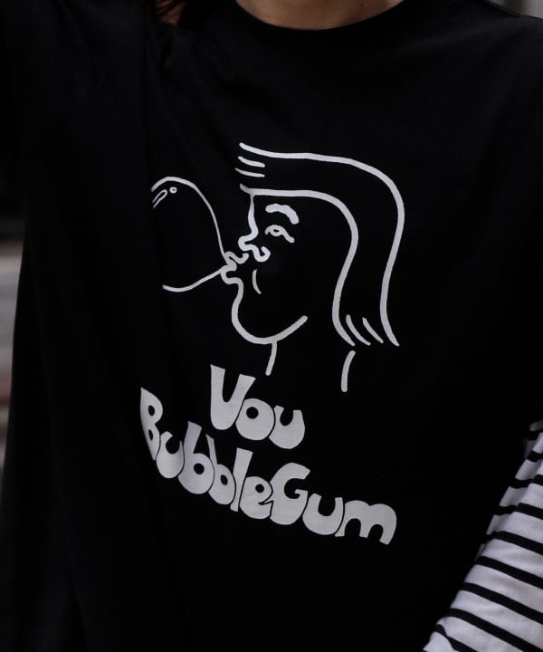 VOU / BUBBLE GUM T-Shirt 商品の色味は白背景商品単体で撮影した画像をご参照ください。