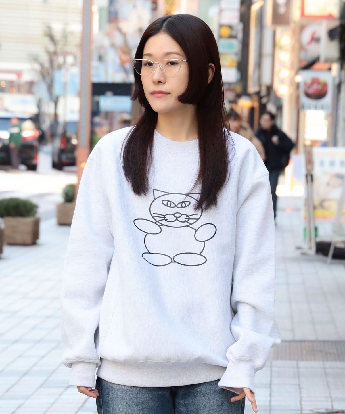 平山昌尚(HIMAA) / CAT Sweat shirt トップス MEN ASH S 平山昌尚(HIMAA) / CAT Sweat shirt トップス MEN ASH S