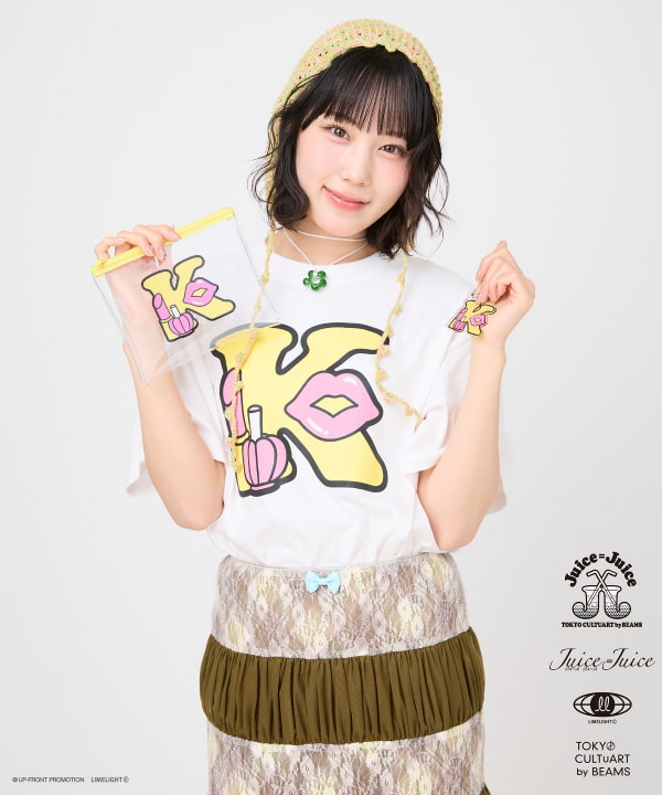 Juice=Juice イニシャルポーチ 商品の色味は白背景商品単体で撮影した画像をご参照ください。