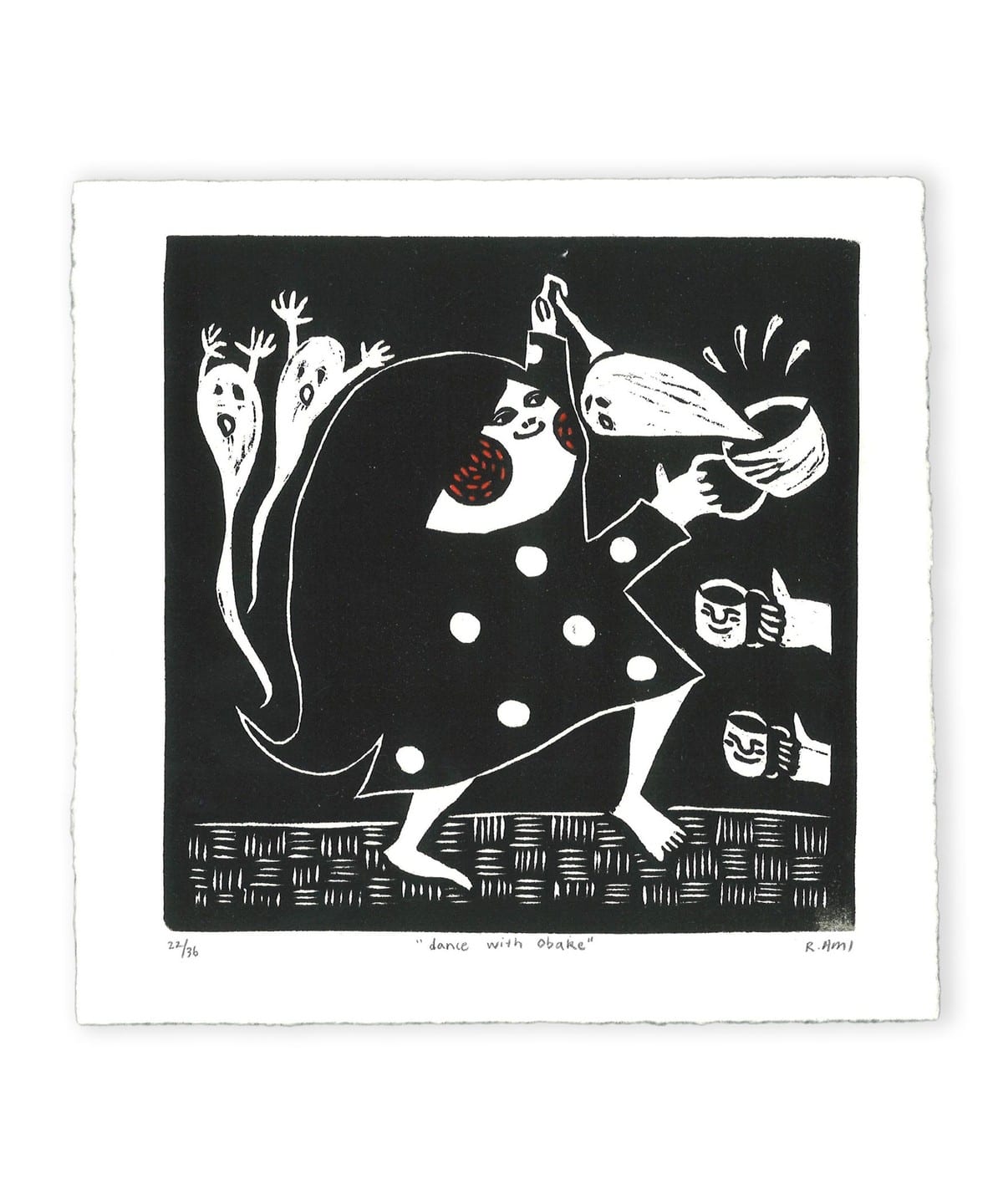 あみりょうこ アミリョウコ / 版画作品 4200 インテリア WOMEN dance with obake ONE SIZE あみりょうこ アミリョウコ / 版画作品 4200 インテリア WOMEN dance with obake ONE SIZE
