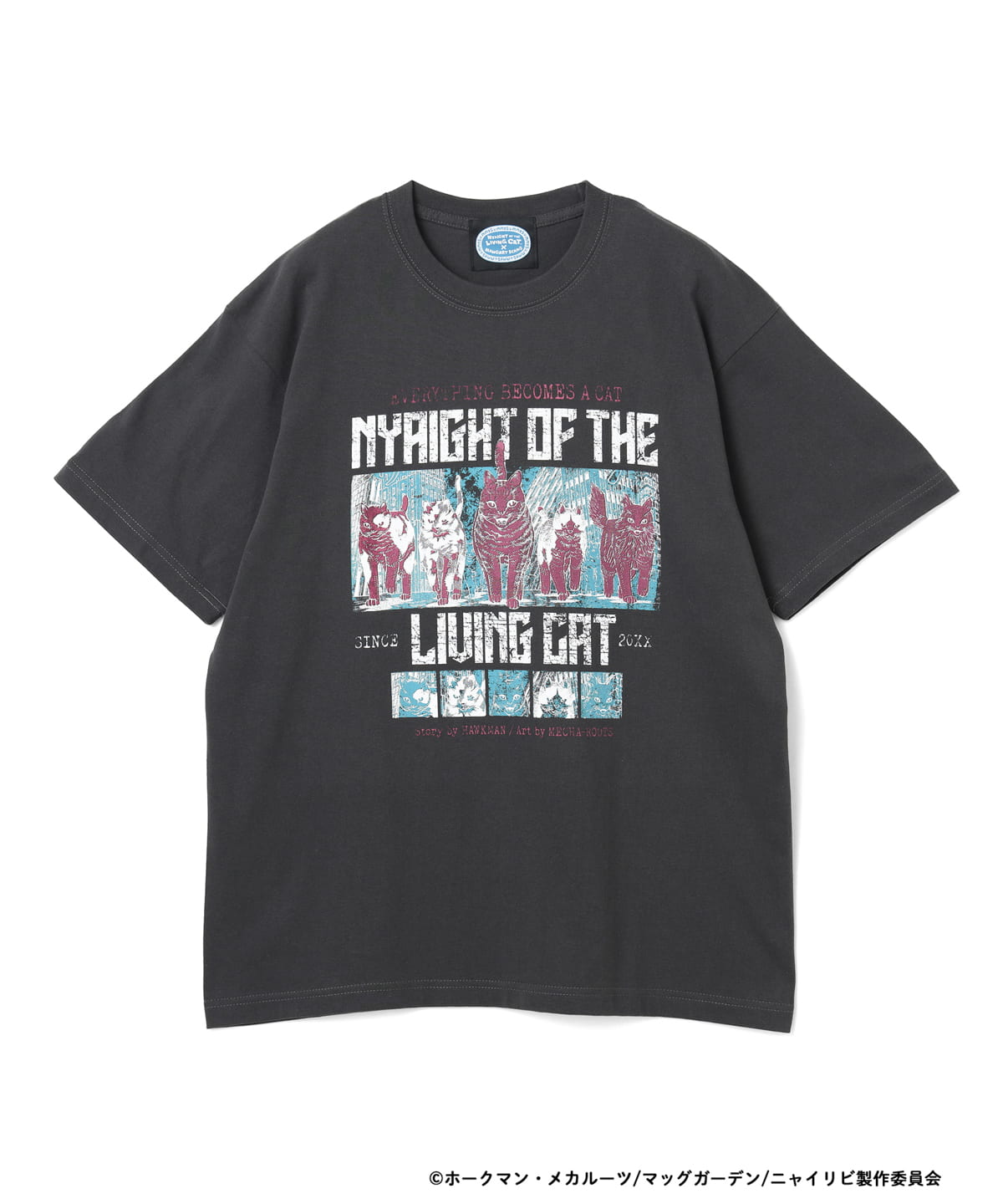 【COLLABORATION】ニャイト・オブ・ザ・リビングキャット / ロック風 Tシャツ Tシャツ・カットソー MEN SUMI S 【COLLABORATION】ニャイト・オブ・ザ・リビングキャット / ロック風 Tシャツ Tシャツ・カットソー MEN SUMI S
