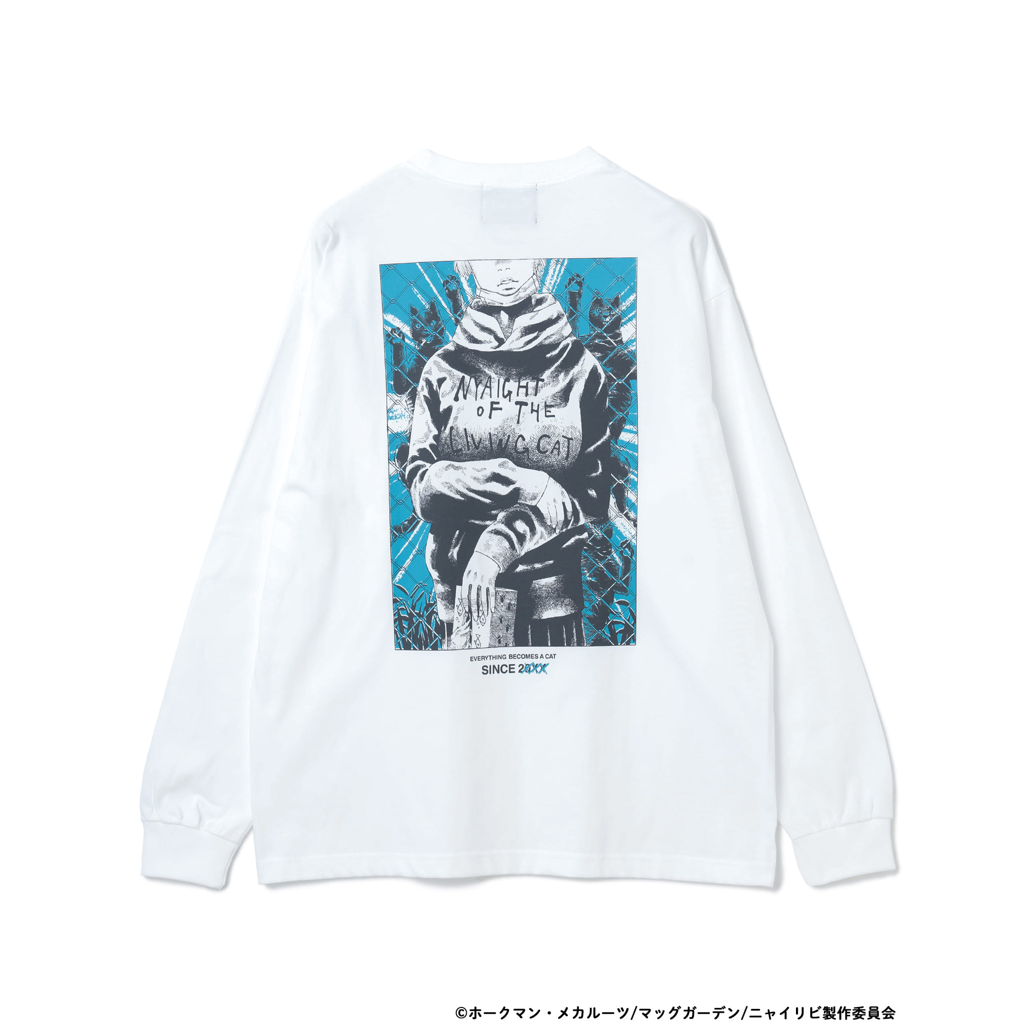 【COLLABORATION】ニャイト・オブ・ザ・リビングキャット / ロングスリーブ Tシャツ Tシャツ・カットソー MEN WHITE M 【COLLABORATION】ニャイト・オブ・ザ・リビングキャット / ロングスリーブ Tシャツ Tシャツ・カットソー MEN WHITE M