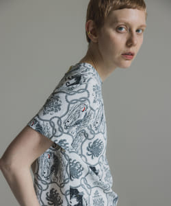 Chirimen Silk Print T-shirt