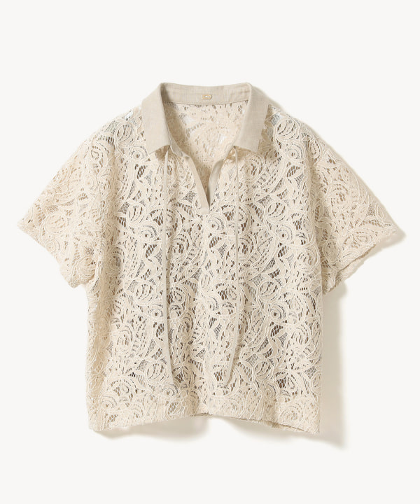 Cotton-Linen Corded Lace Shirt