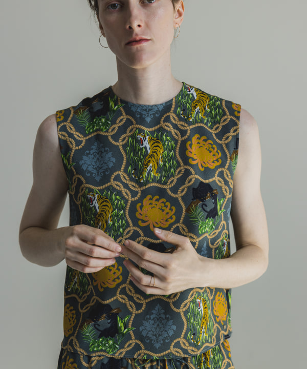 Chirimen Silk Print T-Top Model: H177 Size: ONE SIZE
