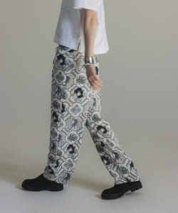 Silk Chirimen Print Pants