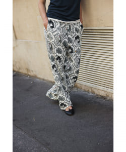 Silk Chirimen Print Pants