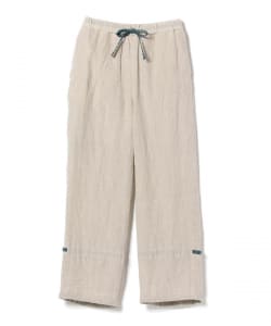 CATHRI綠色淺藍色亞麻休閒褲