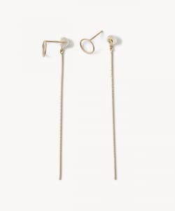 【受注生産商品】Round Stud Bar Earrings Gold