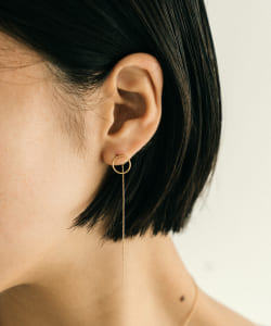 【受注生産商品】Round Stud Bar Earrings Gold