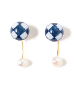 HIZEN jewelry 有田焼 Dangling Motif & Pearl Earrings