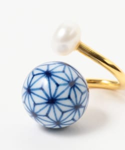 HIZEN jewelry 有田焼 Motif & Pearl Ring