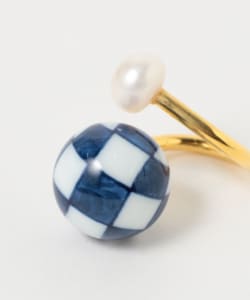 HIZEN jewelry 有田焼 Motif & Pearl Ring