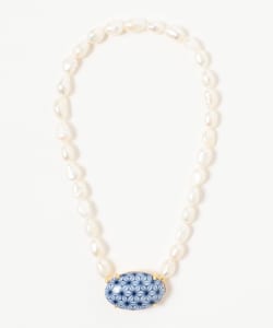 HIZEN jewelry 有田焼 Motif & Pearl Necklace S