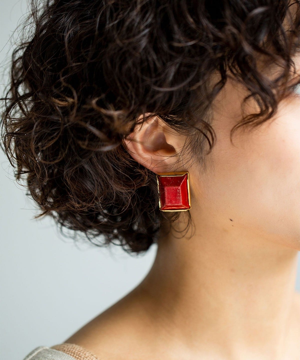 Calling（コーリング）HIZEN jewelry 武雄焼 Square Motif Earrings 