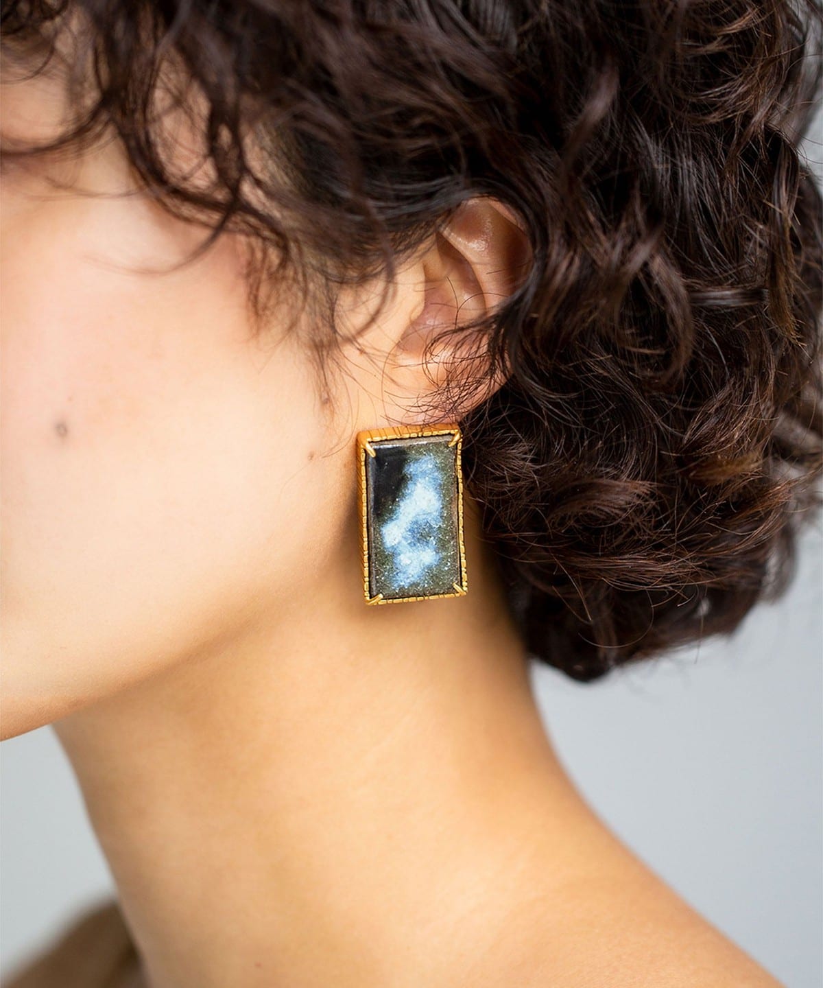 Calling（コーリング）HIZEN jewelry 唐津焼 Square Pierced Earrings