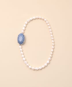 HIZEN jewelry 有田焼 Motif and Pearl Short Necklace
