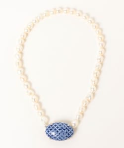 HIZEN jewelry 有田焼 Motif and Pearl Short Necklace