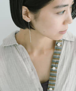 【受注生産商品】Round Stud Bar Back Earrings Silver