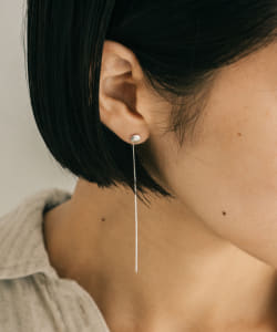 【受注生産商品】Round Stud Bar Back Earrings Silver