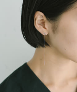 【受注生産商品】Bar Stud Bar Back Earrings Silver