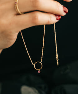 【受注生産商品】Circle Pendant Stone & Gold