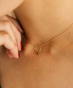 【受注生産商品】Circle Pendant Stone & Gold