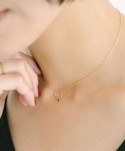 【受注生産商品】Circle Pendant Stone & Gold