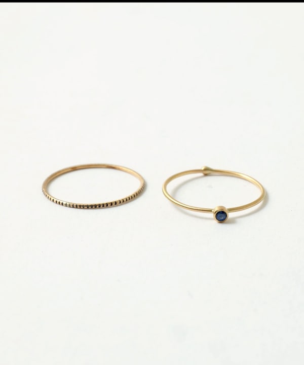 【受注生産商品】18K Gold Ring Set with Gemstone
