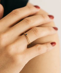 【受注生産商品】18K Gold Ring Set with Gemstone