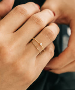 【受注生産商品】18K Gold Ring Set with Gemstone