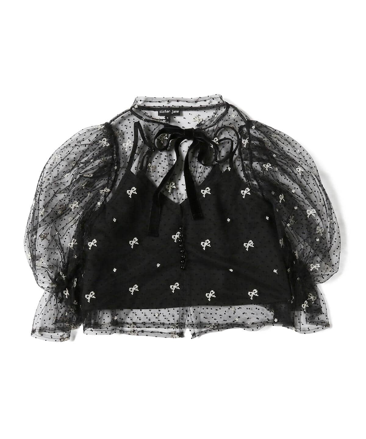 Ray BEAMS（レイ ビームス）sister jane / Twirl Embroidered Bow Top 