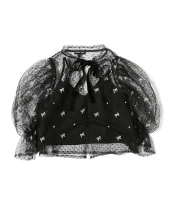sister jane / Twirl Embroidered Bow Top