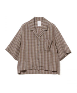 Name. × Ray BEAMS / 別注 オープンカラー チェック シャツ