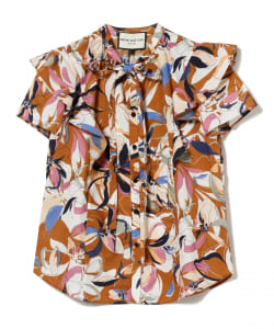 ○SNOW XUE GAO / Tie Collar Print Blouse