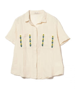 ELINA LEBESSI / SHIRT WITH POCKETS AND EMBROIDERED FLOWERS