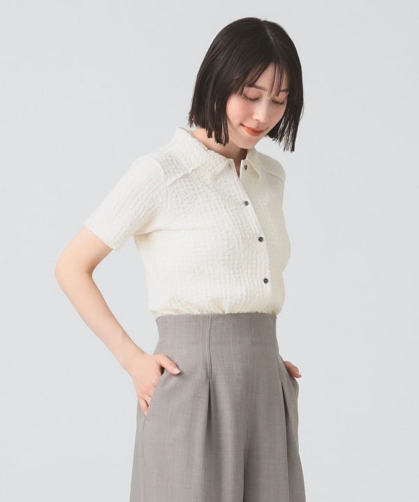 Ray BEAMS シャーリング メロー シャツ アイボリー Ray BEAMS シャーリング メロー シャツ アイボリー Ray BEAMS