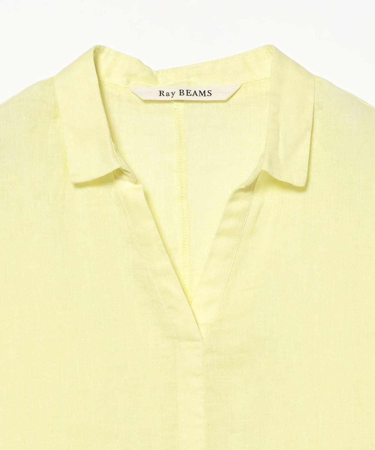 【YELLOW】リネン フレンチスリーブ スキッパー シャツ Ray BEAMS（レイ ビームス）リネン フレンチスリーブ スキッパー