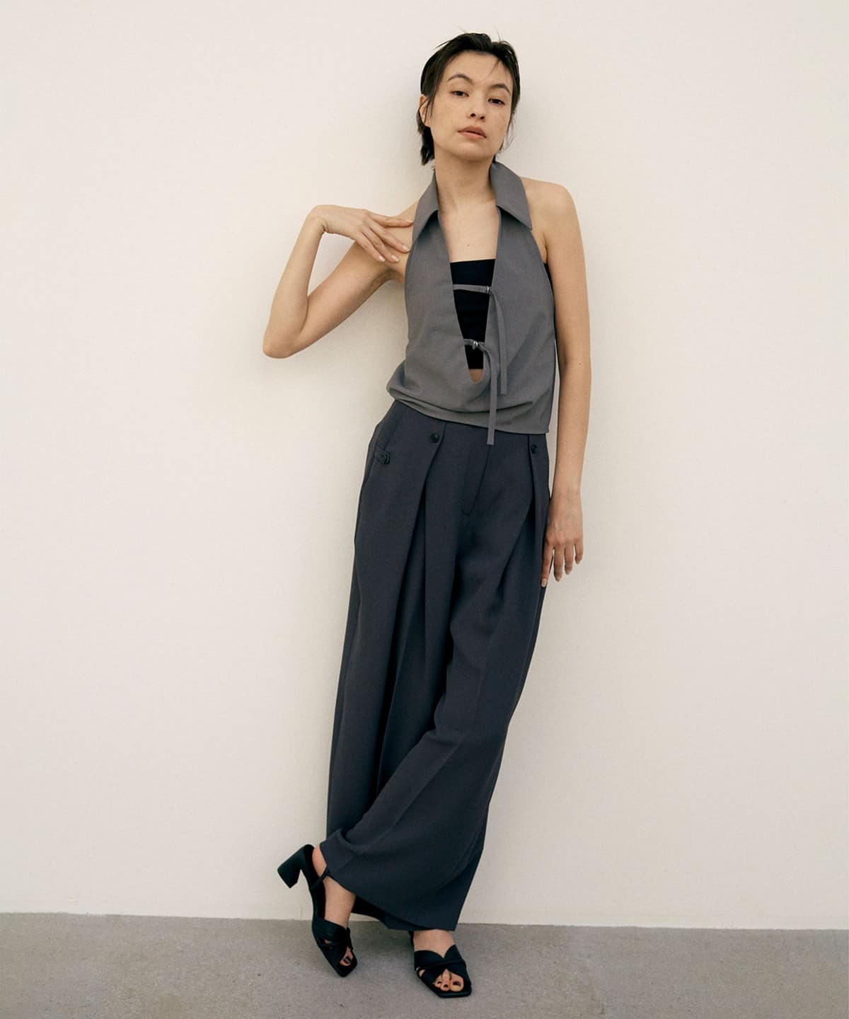 RBS アールビーエス / ホルターネック ジレ トップス WOMEN GREY ONE SIZE RBS アールビーエス / ホルターネック ジレ トップス WOMEN GREY ONE SIZE