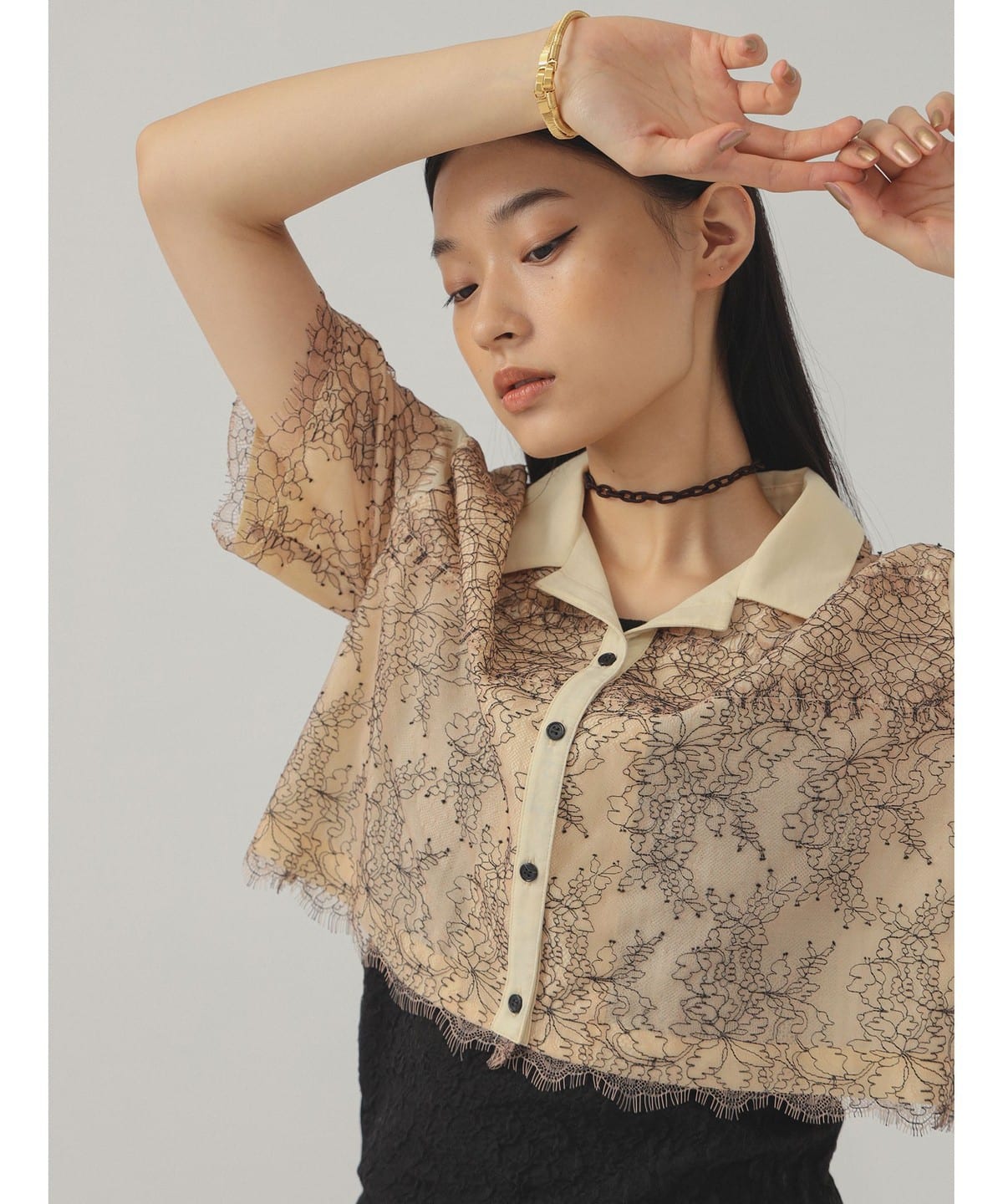 コードレース レイヤー シャツ シャツ・ブラウス WOMEN YELLOW ONE SIZE コードレース レイヤー シャツ シャツ・ブラウス WOMEN YELLOW ONE SIZE