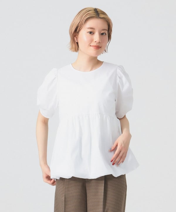 Ray BEAMS（レイ ビームス）ギャザースリーブ バルーン ブラウス