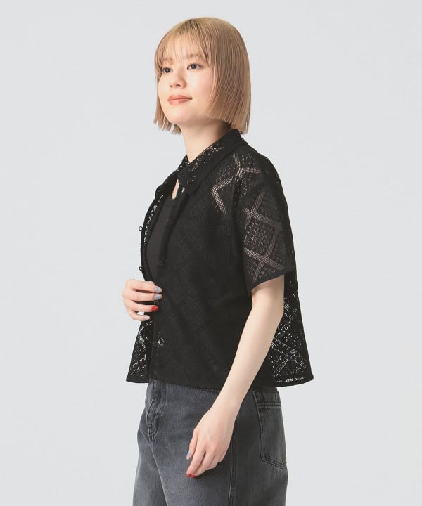 最前線の Ray BEAMS（レイ シャツ（シャツ クロップド ビームス）レース シャツ/ブラウス(長袖/七分)