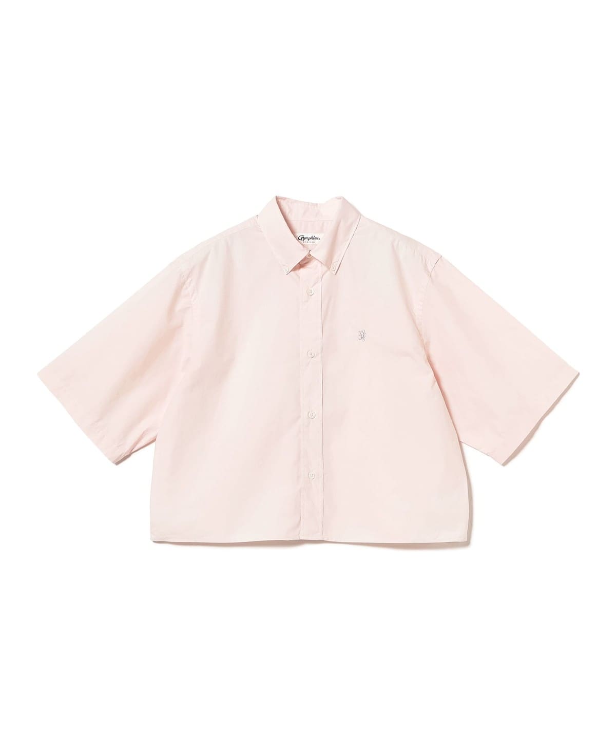 GYMPHLEX / ショート ボタンダウン 半袖シャツ シャツ・ブラウス WOMEN PINK(LT. GREY) 14 GYMPHLEX / ショート ボタンダウン 半袖シャツ シャツ・ブラウス WOMEN PINK(LT. GREY) 14