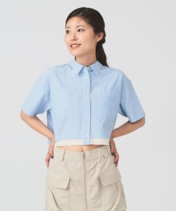 ストライプ クロップド シャツ