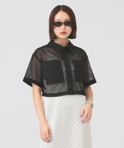 メッシュ クロップド シャツ
